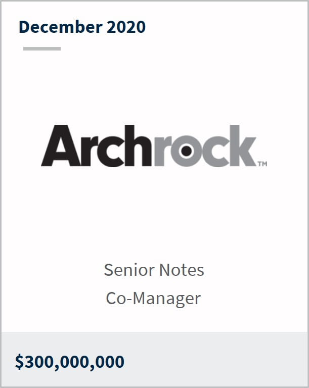 December 2020 Archrock $300M senior notes co-manager 