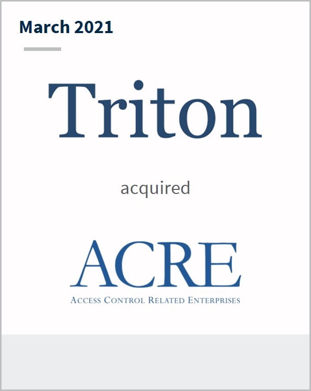 March 2021 Triton has acquired ACRE