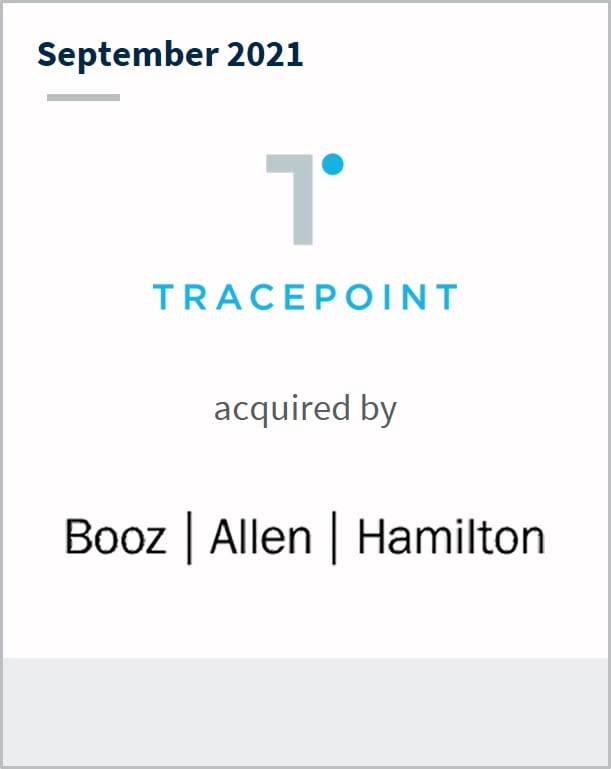 September 2021 Tracepoint has been acquired by Booz | Allen | Hamilton