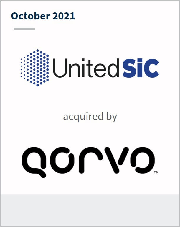 October 2021 United Silicon Carbide has been acquired by Aorvo