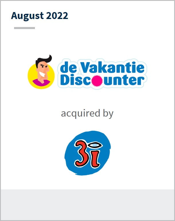August 2022 VakantieDiscounter acquired by 3i