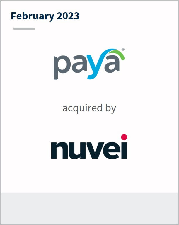 February 2023 paya Has been acquired by nuvei