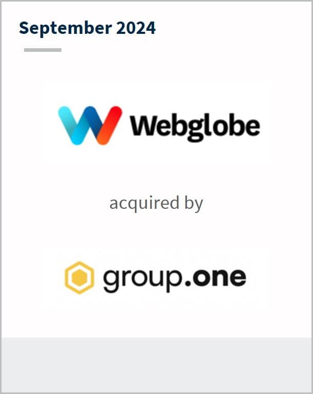 September 2024 Webglobe Has been acquired by group.one