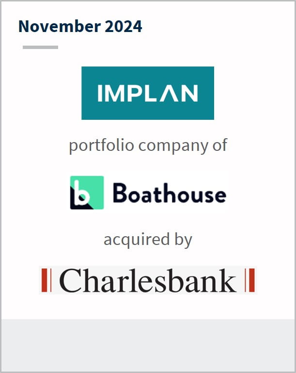 November 2024 IMPLAN portfolio company of Boathouse acquired by Charlesbank
