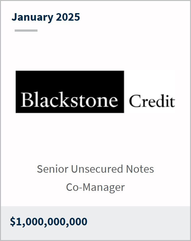 January 2025 Blackstone Credit Senior Unsecured Notes Co-Manager $1,000,000,000