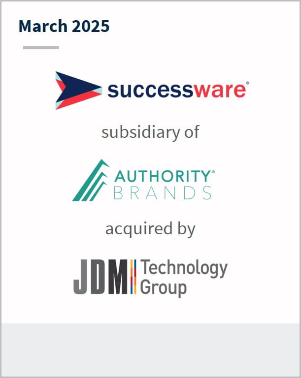 March 2025 Successware subsidiary of Authority Brands acquired by JDMI Technology Group