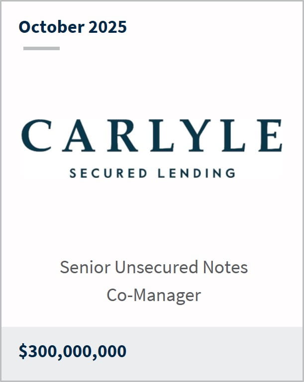 October 2025 Carlyle Secured Lending Senior Unsecured Notes Co-Manager $300,000,000