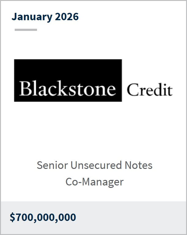January 2026 Blackstone Credit Senior Unsecured Notes Co-Manager $700,000,000