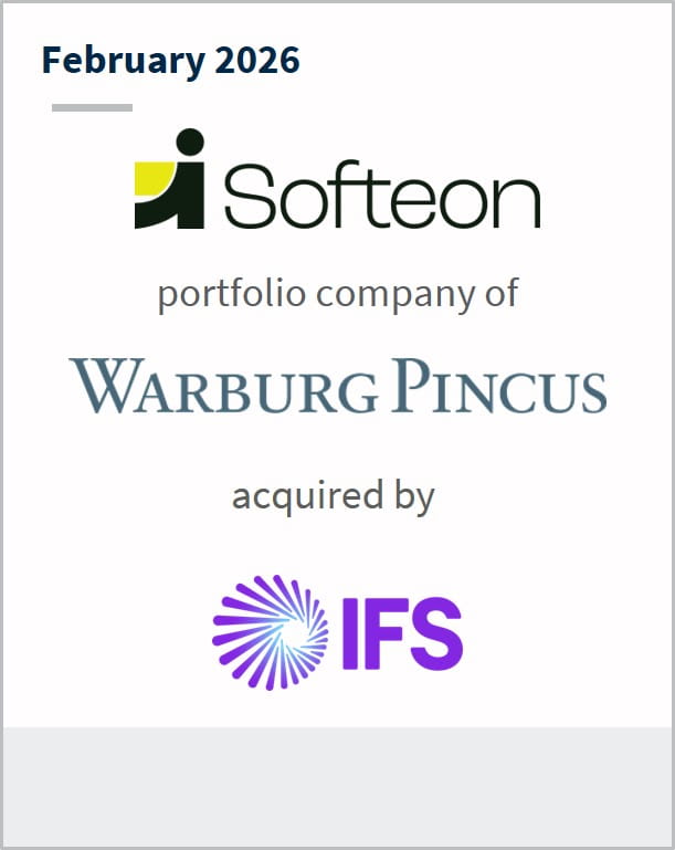 February 2026 Softeon portfolio company of Warburg Pincus acquired by IFS
