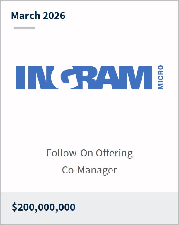 March 2026 Ingram Micro Follow-On Offering Co-Manager $200,000,000