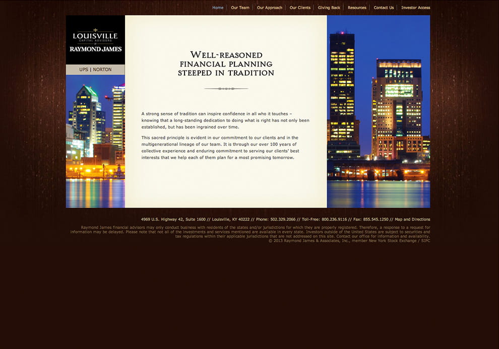 Louisville Capital Advisors Website Homepage