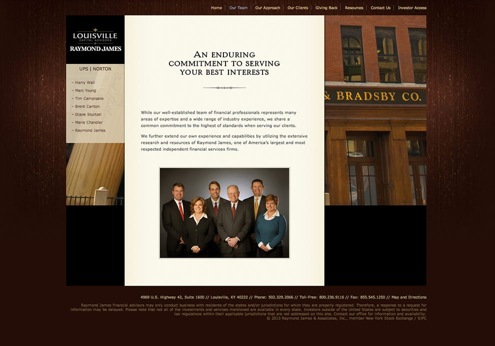 Louisville Capital Advisors Team Webpage