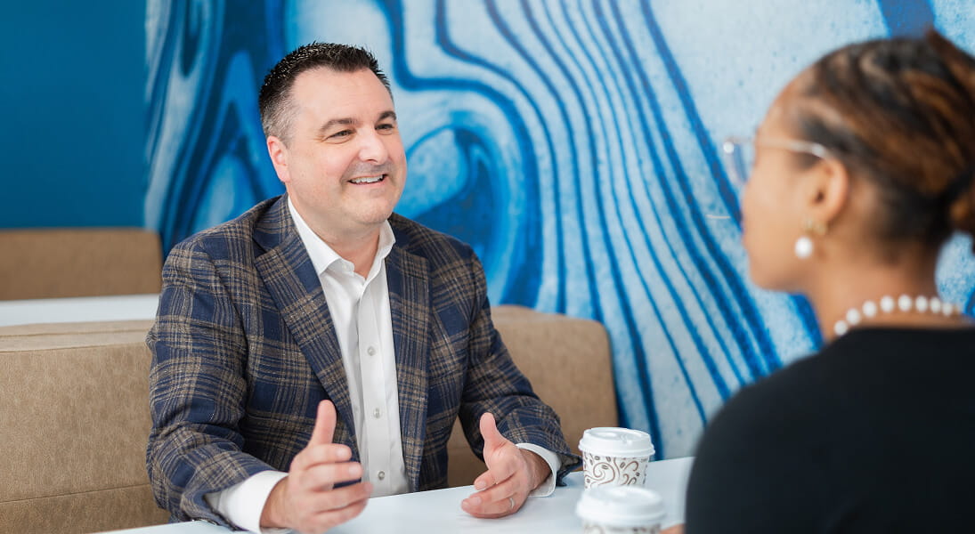 Associates meeting for coffee